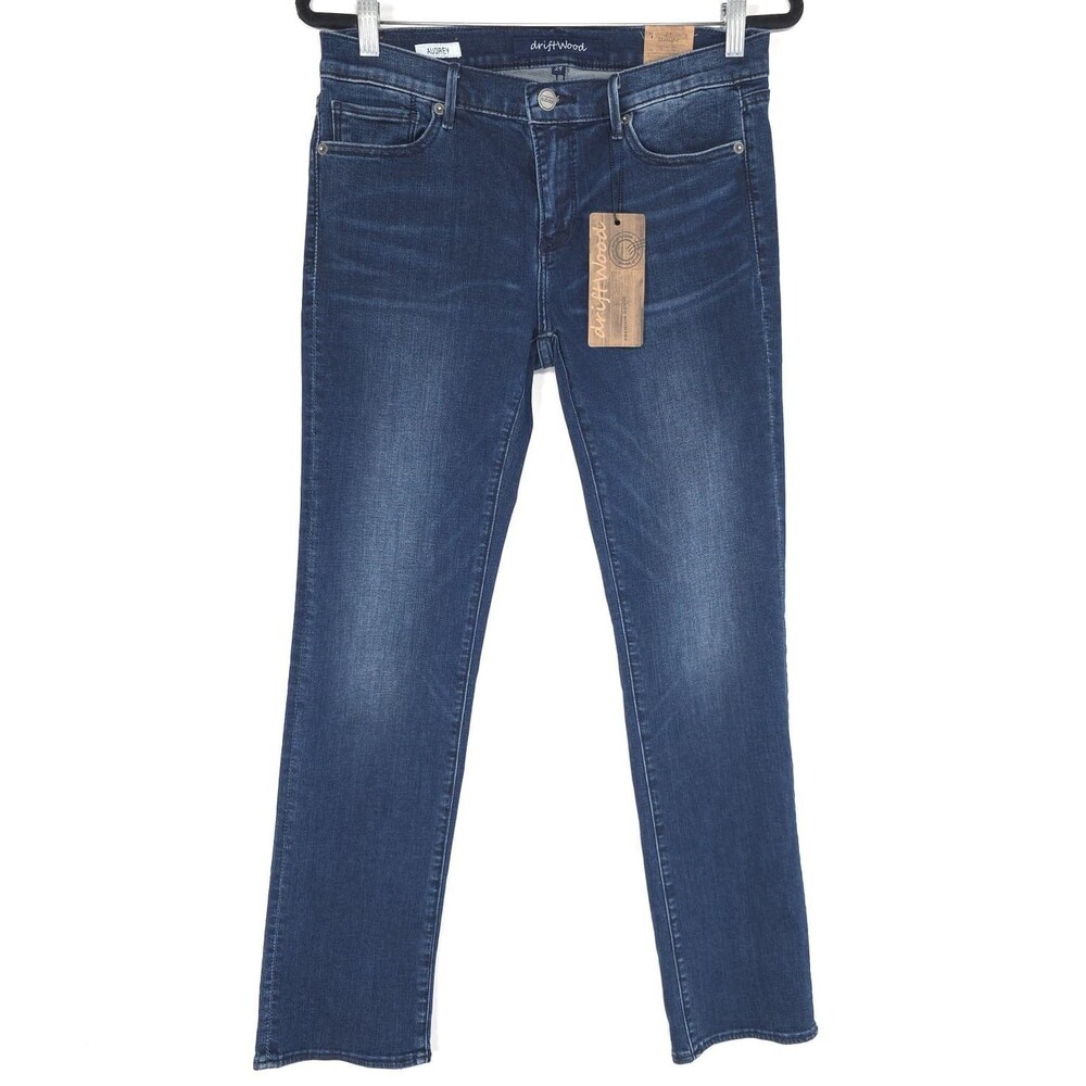 DRIFTWOOD Women's New Jeans Audrey Slim Straight Stretch Cotton 29 Dark Wash